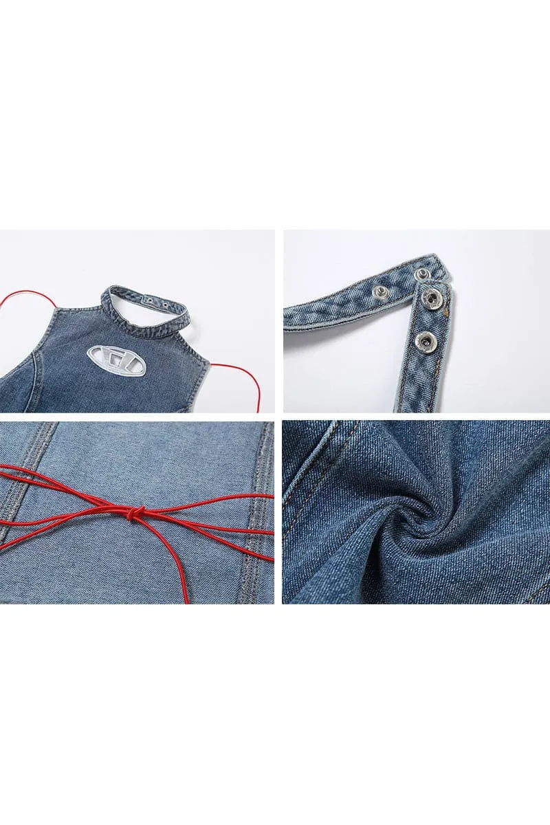 TC112 Backless Denim Top