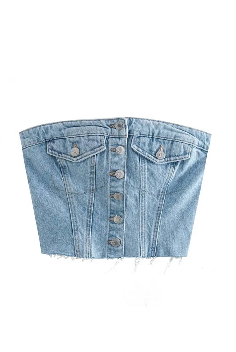 TC750 Denim Tube Crop Top