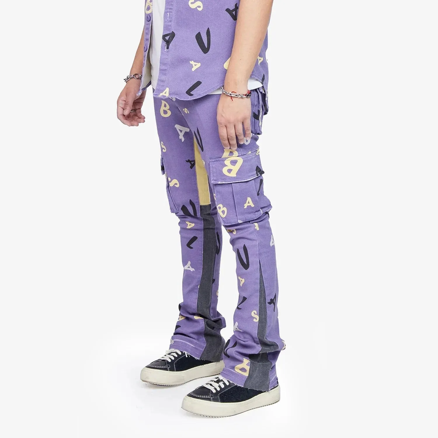 Valabasas Stacked "Puzzled" Denim Jean