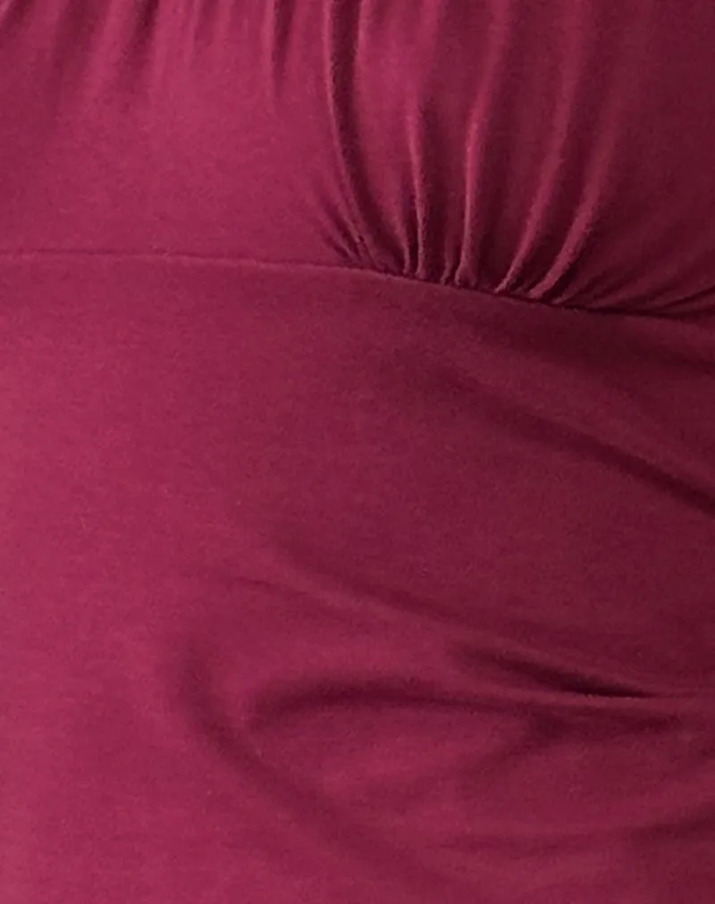 Vardah Top in Burgundy Jersey