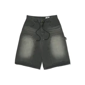 WORK LOOSEFIT DENIM SHORT PANTS BLACK